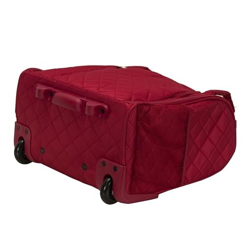 ROCKLAND MELROSE UPRIGHT WHEELED UNDERSEATER LUGGAGE CARRY-ON 15-INCH - RED