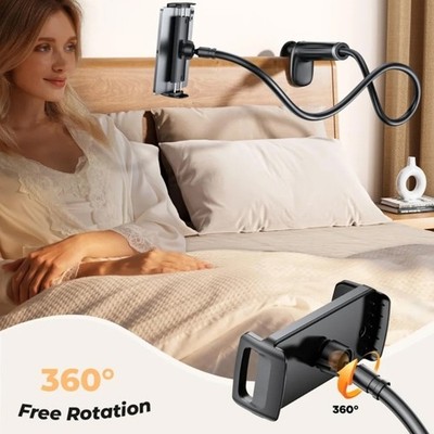 Tablet Holder Stand for Bed with Flexible Arm 360 Easy Viewing 70CM Long Arm
