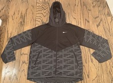 Nike Therma-FIT Repel Full Zip Hooded Running Jacket - Black  Gray Men  s Large