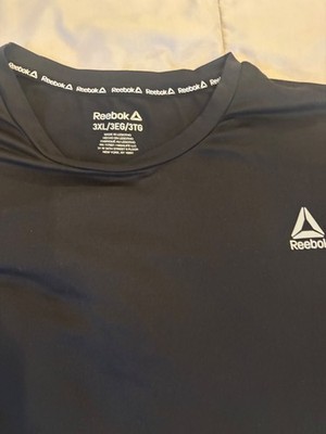 Reebok Men s 3XL Black Short Sleeve Athletic Performance T Polyester Great cond