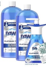 Dawn Ultra Platinum Dishwashing Liquid Soap   Fresh Rapids Scent   Pack of 3