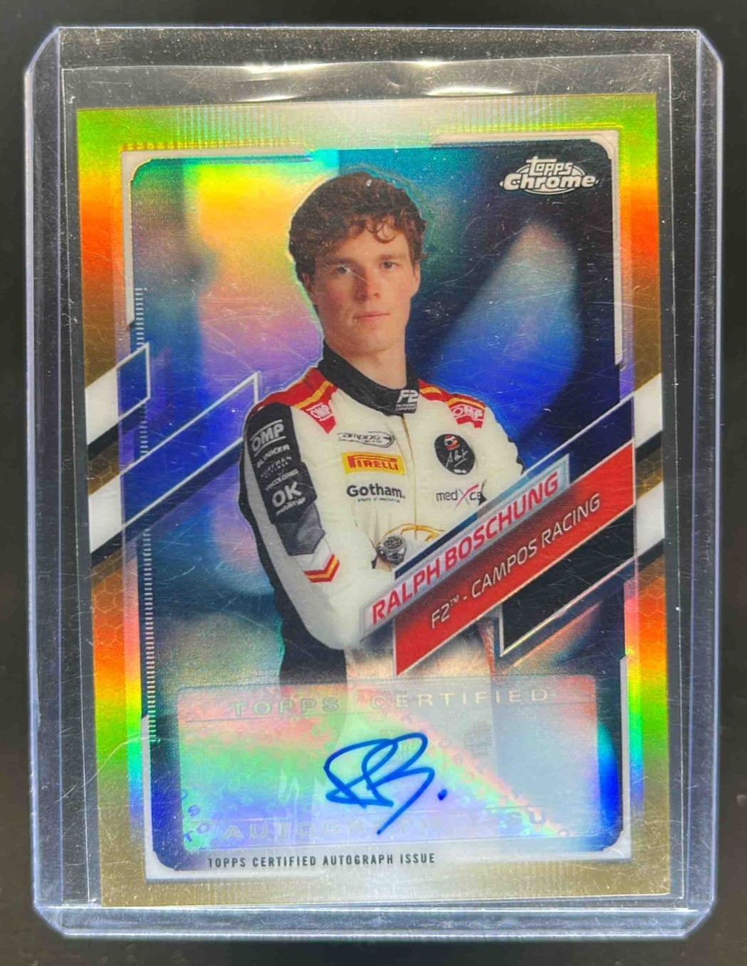 2021 Topps Chrome Formula 1 F1 Ralph Boschung Auto Gold Refractor 17/50 #CA-RB