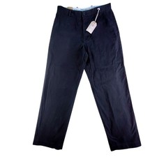 Chaps Chino Pants Mens 32x32 Black NEW True American Classic Flat Front Cotton