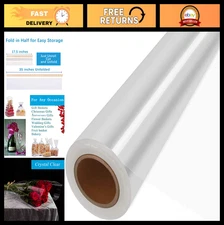Clear Cellophane Wrap Roll 110ft - 35" x 110ft, 3 Mil Thickness for Gift Baskets
