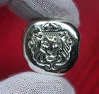 Scottsdale Mint Lion - 1/2 troy oz .999 Fine Silver Hand Poured Bar Button Round