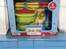 Kids Cleaning Playset with Toy Broom, Mop, Duster  Accessories - New