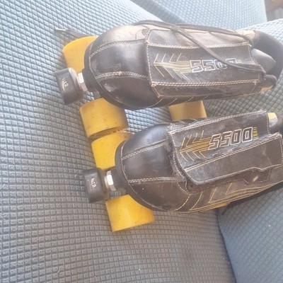 Sting 5500 Indoor Roller Skates Size 12 Black Yellow Formula Derby Wheels