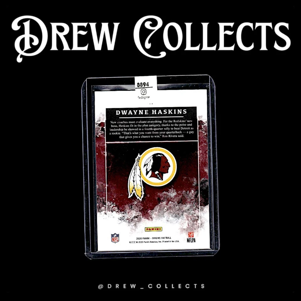 2020 Panini Origins # Dwayne Haskins Orange #/175 - Image 2 of 2