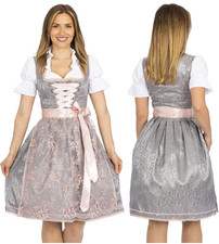 BAVARIA TRACHTEN German Traditional Dirndl Dress Oktoberfest Silver Rose XS NWT