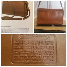 Vtg 70's Coach Bag Swagger Brit Tan Leather New York City dust cover No Tag Hip
