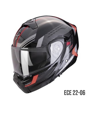 Modularer abnehmbarer Kinnriemenhelm Scorpion Exo 930 Evo SIKON schwarz-silber