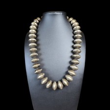 158G VINTAGE NAVAJO PEARL SAUCER BEAD 21MM HA...