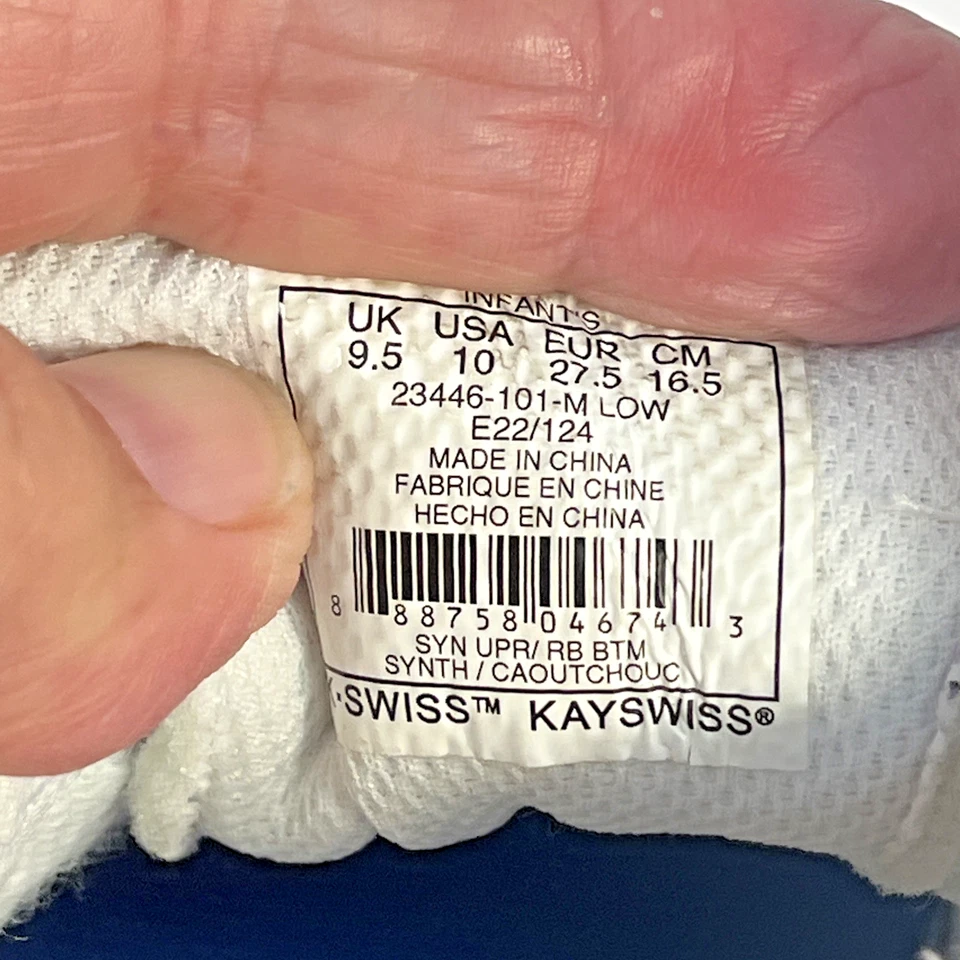 Zapatilla deportiva clásica VN para niños K-Swiss blanca talla 10 usada Foto 4 de 4