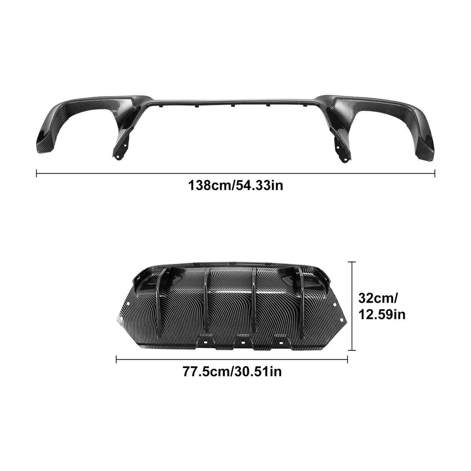 Labio de parachoques difusor trasero para BMW F10 serie 5 2012-16 535i M Sport fibra de carbono Foto 3 de 4