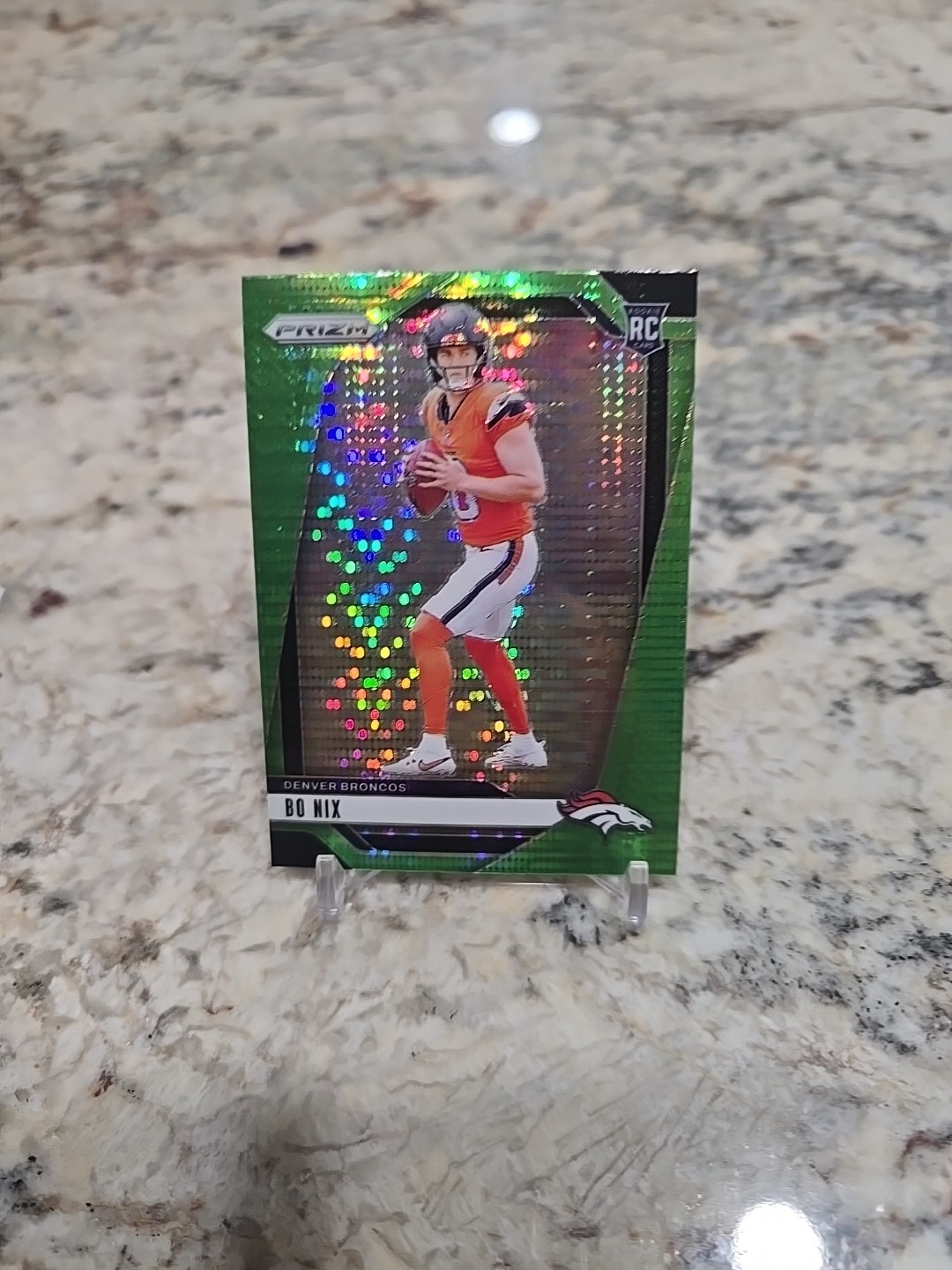 2024 Panini Prizm - Rookies Bo Nix #309 Neon Green Pulsar Prizm (RC)