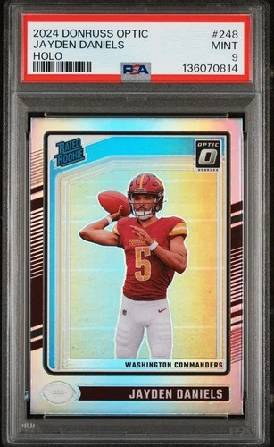 2024 Donruss Optic #248 Jayden Daniels Holo Prizm Rookie Card PSA 9 MINT
