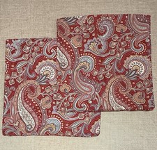 Ralph Lauren Pillow Cover Set Pirouette Red Paisley Bohemian Ornate Classic