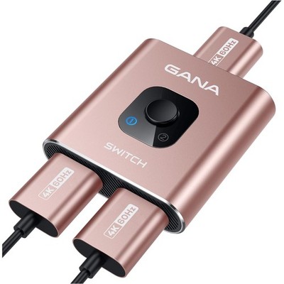 Manueller HDMI Splitter   2 In 1 Out oder 1 In 2 Out in edlem Roségold