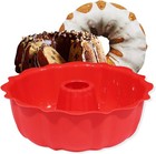 Nonstick Silicone Fluted Cake Pan for Cake, Jello, Gelatin, Bread