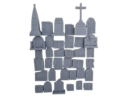 36-teiliges Grabstein-Set 28 mm Maßstab Landschaft kompatibel mit Warhammer, DnD