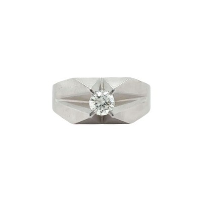 14K Weißgold 0,50 Karat Diamant Solitär Ring