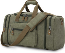 Canvas Duffle Bag for Travel 50L Duffel Overnight Weekender Bag w/o Shoe Comp.