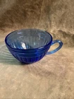 vintage 1930s Hazel Atlas glass cobalt blue Aurora depression pattern cup