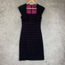 Adrianna Papell Dress Womens 4 Black Pink Sleeveless Knee Length Lined- 4778