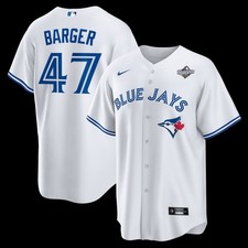 Toronto Blue Jay Barger White 2025 World Series Home Player Baseball Jersey
