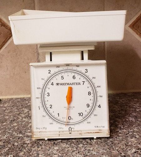Báscula de cocina vintage acrílica Waymaster hecha en Inglaterra frontal 10 lb 25 g - Imagen 12 de 22