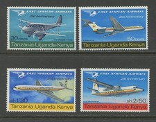 KENYA, UGANDA & TANZANIA 172-175, 1967 EAST AFRICAN AIRWAYS, MNH (KUT5777)