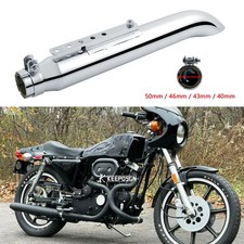 1.5"-2" Inlet Slip-On Exhaust Muffler 20" Pipe Chrome For Harley XLCR Cafe Racer