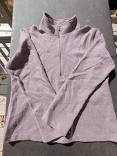 Ibex Womens Merino Wool Half Zip Pullover Fleece USA Made Purple Medium