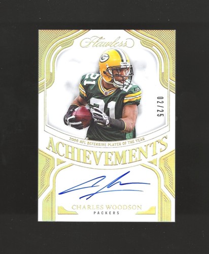 2025 Panini Flawless Achievements Auto /25 Charles Woodson #FA-CWN Packers