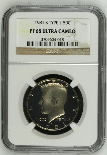1981 S Type 2 Clad Kennedy Proof Half Dollar 50c Coin NGC Certified PF68 UC