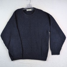 Vintage Bill Blass Cable Knit Sweater Men's Large Hand Framed USA Cotton Acrylic