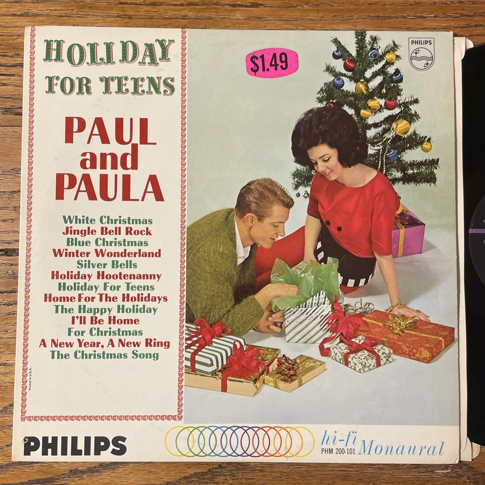 Paul & Paula Holiday For Teens LP Philips Mono Christmas 1st Press + Inner EX!!! - Image 2 of 4