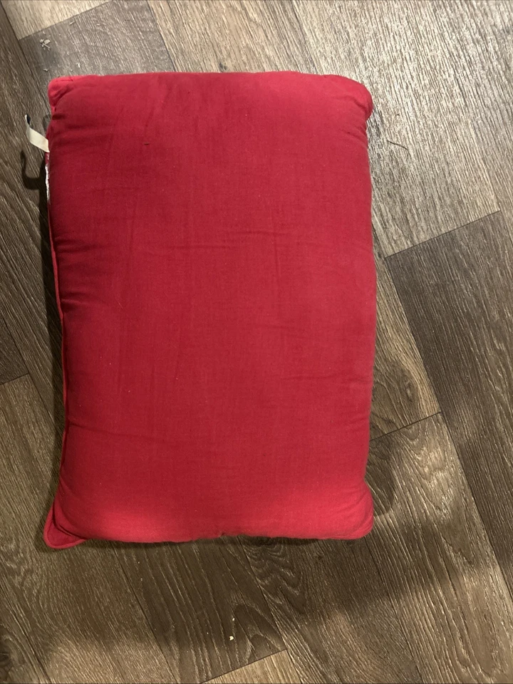 Keep Warm Winter Tapestry Pillow 16 by 10.5 Inches Holidays Red Green - Image 4 of 4