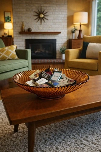 VINTAGE MCM Large Amber Compote Bowl Pressed Glass Swirl Ribbed 11.5” France