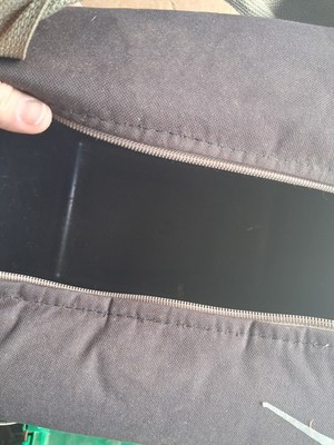 Black Large Briefcase/Document Case Zip & Buckle, Outer Pockets, Strap