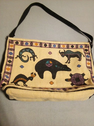 Vintage El Paso Saddle Blanket Vegan Cotton Huge Tote Purse Boho Festival 10x17 - Picture 4 of 11