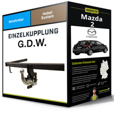 Abnehmbare Anhängerkupplung für MAZDA 2 08.2014-jetzt Typ DL/DJ G.D.W. NEU