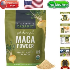 Authentic Peruvian Maca Powder 16oz   , Non-GMO, Gelatinized for Ease