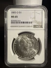 1883-O Morgan Silver Dollar MS65 NGC