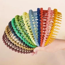 12 PCS Thin Plastic Headbands Non-Slip Hair Bands for Women Men and Teens