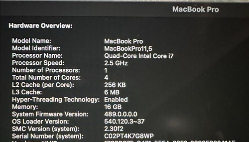 2015 Apple MacBook Pro 15" A1398 2.5GHz I7, 16GB RAM With Dual Graphics - Afbeelding 11 van 13