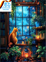 Camocin Art Diamond Painting Katze, 5D KäTzchen Diamond Painting Erwachsene, Lan