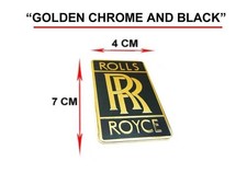 Early Rolls Royce Car Front Golden Black Rr Brass Emblem Badge 