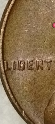 1957 D Lincoln Wheat Cent filled In B, See WDDO-004 -Penny -Die Chips on Date