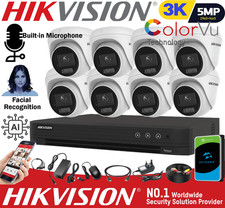 HIKVISION 5MP CCTV ColorVu SECURITY SYSTEM AUDIO MIC Outdoor CAMERA Night Vision